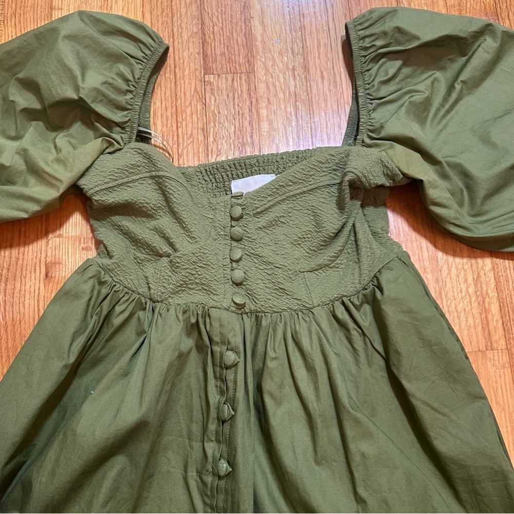 Anthropologie Maeve Puff-Sleeved Sweetheart Mini Dress. Size XS (b2) - Picture 5 of 11